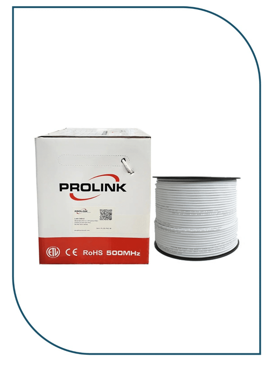 ProLink CAT6 U/UTP CABLE, 4 PAIR 23 AWG , White , PL-C6-PVC-W