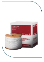 Premium-Line Category 6 U/UTP Installation cable 23awg , 305 m Box, PVC, Grey - 206141115