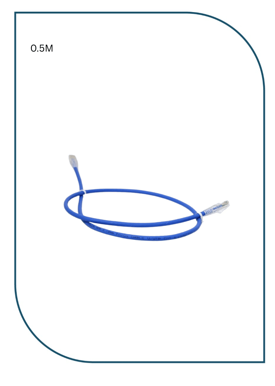 PL-PC-U6-0.5BL UNSHIELDED CAT6 PATCH CORD W/ T568B WIRING, 0.5M, LSZH Blue