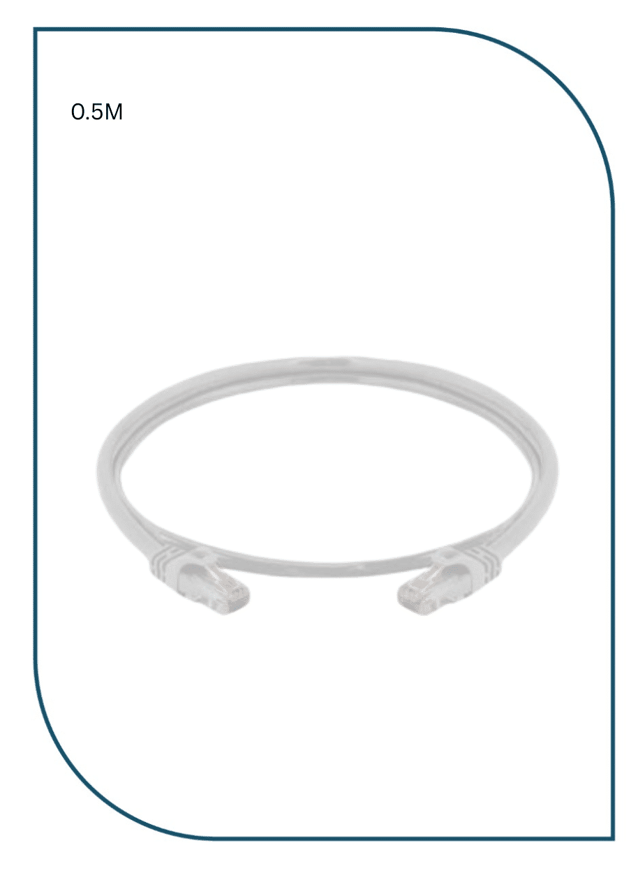 PL-PC-U6-0.5W UNSHIELDED CAT6 PATCH CORD W/ T568B WIRING, 0.5M, LSZH White