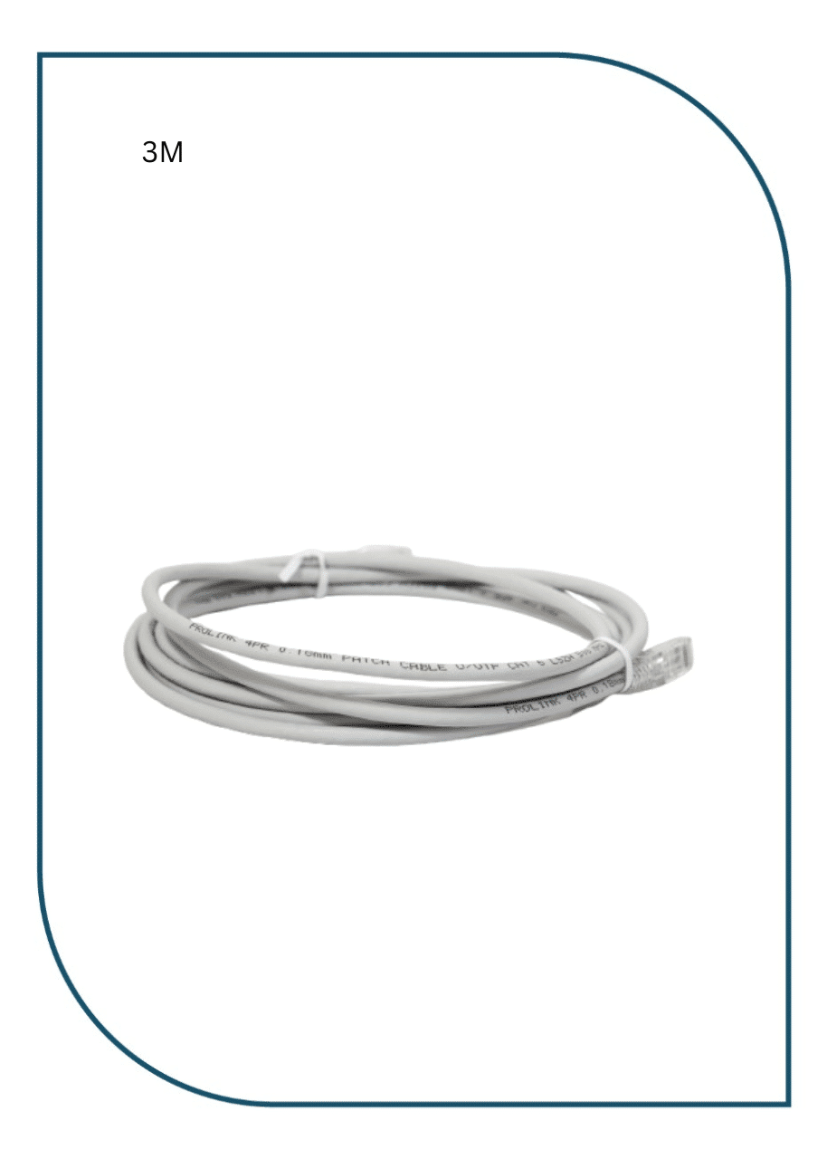 PL-PC-U6-3G UNSHIELDED CAT6 PATCH CORD W/ T568B WIRING, 3M, LSZH Gray