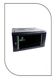 PR-W6406 ProRack 6U 600*450Wall mount cabinet with glass door, 1 fan, 1 shelf and 1 PDU 6 outlet PR-W6406