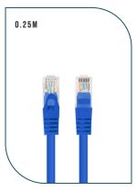 PL-PC-U6-0.25BL UNSHIELDED CAT6 PATCH CORD W/ T568B WIRING, 0.25M, LSZH Blue
